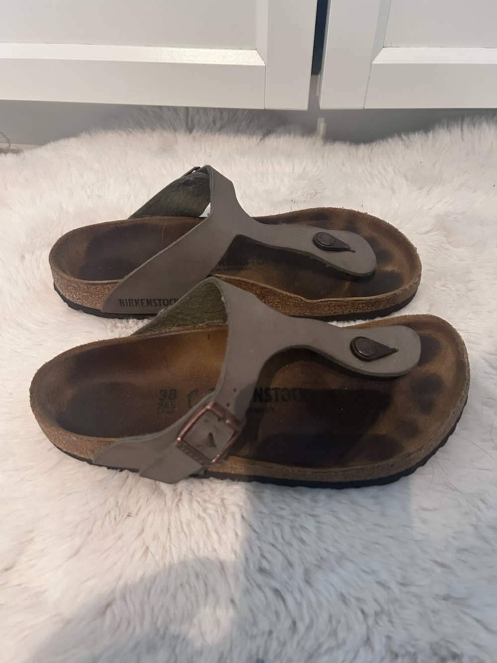 Birkenstock Gizeh Thong Sandals in Taupe Brown